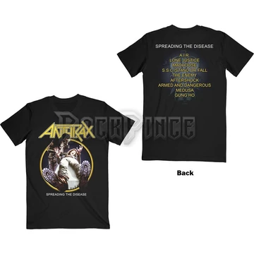 Anthrax - Spreading The Disease Track list - Unisex Póló - ANTHTEE25MB