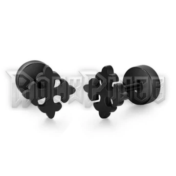 Black Coptic Cross - fülbevaló/álfültágító /1 db