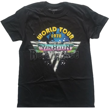 Van Halen - World Tour '78 Full Colour - Unisex Póló - VHTS09MB