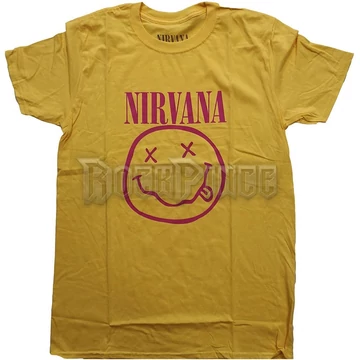 Nirvana - Pink Happy Face - Unisex Póló - NIRVTS26MY