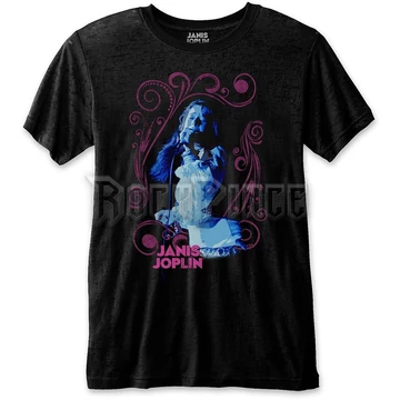 Janis Joplin - Floral Frame - Unisex Póló - JOPTS12MB