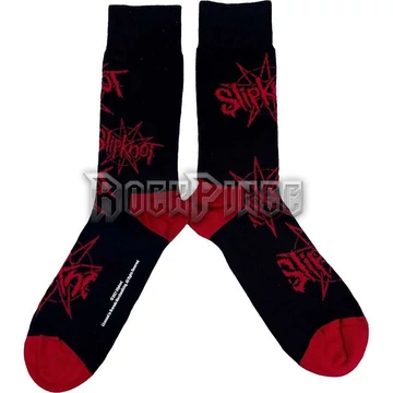 SLIPKNOT - LOGO &amp; NONAGRAM - unisex boka zokni (egy méret: 40-45) - SKSCK04MB