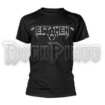TESTAMENT - LOGO (GREY PRINT/BLACK TS) - Unisex póló - PH12354
