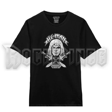MASTERS OF THE UNIVERSE - HE-MAN GREYSCALE X-SWORDS - Unisex póló - XYZW201735