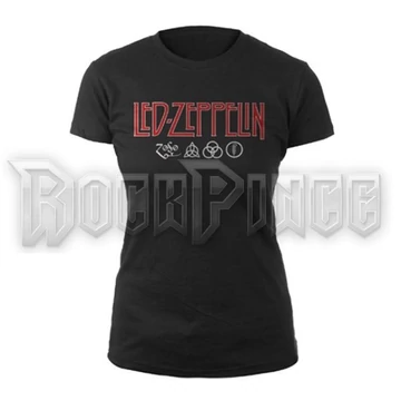 LED ZEPPELIN - LOGO &amp; SYMBOLS - Női póló - RTLZEGSBLOG