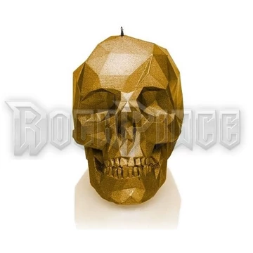 LARGE LOW POLY SKULL - GOLD - díszgyertya - PHCAND004