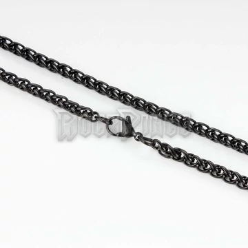 Braided Wheat Chain Black - acél nyaklánc