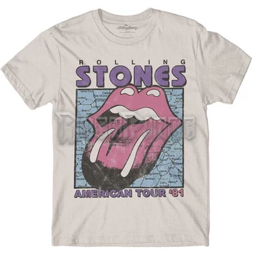 THE ROLLING STONES - AMERICAN TOUR MAP - unisex póló - RSTS143MNAT