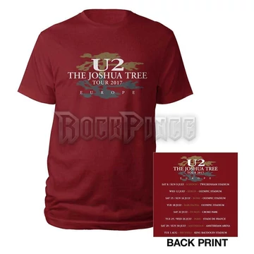 U2 - Joshua Tree 2017 - Unisex Póló - U2TOURTS09MR
