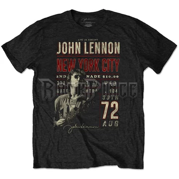 JOHN LENNON - NYC &#039;72 - unisex póló (környezetbarát) - JLECOTS01MB