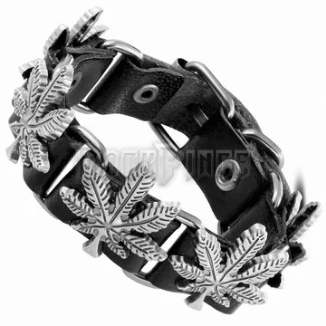 MARIHUANA - bőrkarkötő - 9#BR