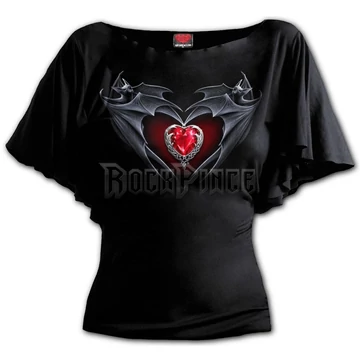 BAT&#039;S HEART - Boat Neck Bat Sleeve Top Black - D108F719