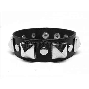 Piramis szegecses bőrkarkötő - 21#BR