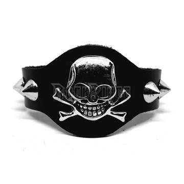 Koponyás bőrkarkötő - 28#BR