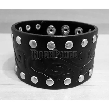 Szegecses bőrkarkötő tribal mintával - 44#BR