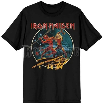 Iron Maiden - Number Of The Beast Run To The Hills Circular - Unisex Póló - IMTEE142MB