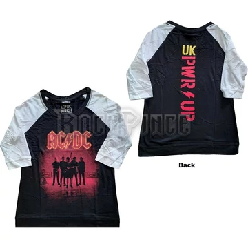 AC/DC - PWR-UP UK - női raglán ujjú póló - ACDCRL84LBW