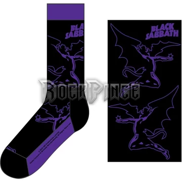 BLACK SABBATH - LOGO &amp; DEMON - unisex bokazokni (egy méret: 40-45) - BSSCK04MB