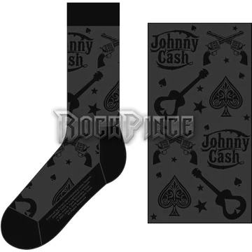 JOHNNY CASH - GUITARS &#039;N GUNS - unisex boka zokni (egy méret: 40-45) - JCSCK02MC