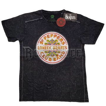 The Beatles - Sgt Pepper Drum Snow Wash - Unisex Póló - BEATSWASH05MB