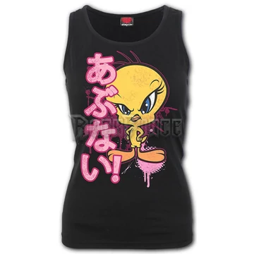 TWEETY - DANGER - Razor Back Top Black - G510G058