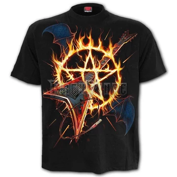 HOT METAL - Front Print T-Shirt Black - T212M121