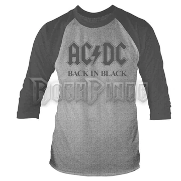 AC/DC - Back In Black - Grey  Baseball T-Shirt