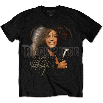 Whitney Houston - Vintage Mic Photo - Unisex Póló - WHITTS07MB