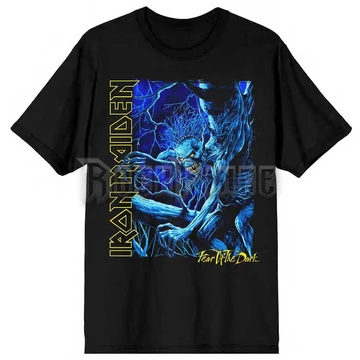 Iron Maiden - Fear of the Dark Blue Tone Eddie Vertical Logo - Unisex Póló - IMTEE149MB
