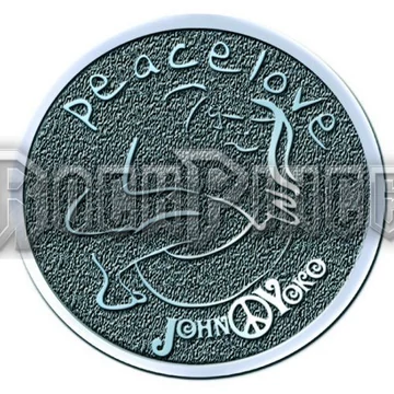 John Lennon: Peace &amp; Love - Kitűző / Fémjelvény - JLMYSPIN03