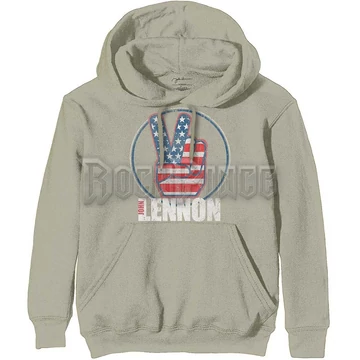 JOHN LENNON - PEACE FINGERS US FLAG - unisex kapucnis pulóver - JLHD04MS