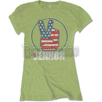 JOHN LENNON - PEACE FINGERS US FLAG - női póló - JLTS04LKG
