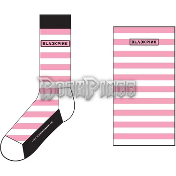 BlackPink - Stripes &amp; Logo - unisex boka zokni (egy méret: 40-45) - BPSCK01MW