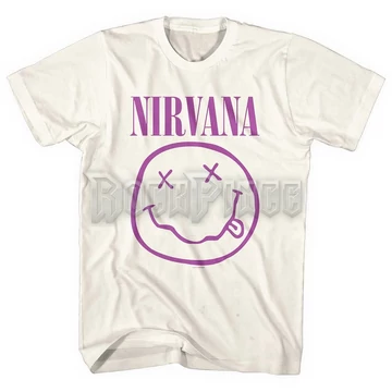 NIRVANA - Purple Happy Face - unisex póló - NIRVTS34MNAT