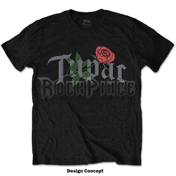 Tupac - Rose Logo (Diamante) - unisex póló - 2PACTS51MB