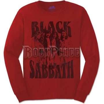 Black Sabbath - Band and Logo - unisex hosszú ujjú póló - BSLST68MR