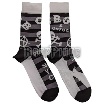 CBGB - Logos Striped - unisex boka zokni (egy méret: 40-45) - CBGBSCK01MB