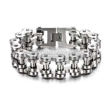 Férfi acél motoros lánc karkötő - 0270 - 20 MM SZÉLES