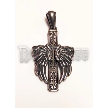 DOUBLE ANGEL WINGS PILLAR - acél medál