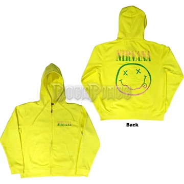 Nirvana - Sorbet Ray Happy Face - unisex cipzáras kapucnis pulóver - NIRVZHD16MNY