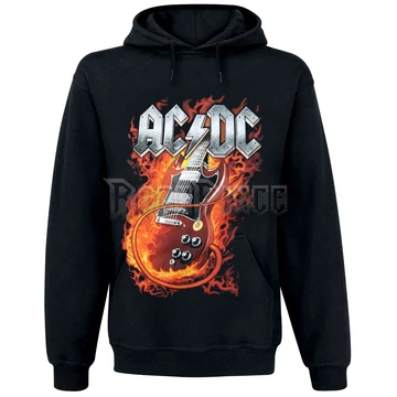 AC/DC - BURNING GUITAR - KAPUCNIS PULÓVER