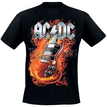 AC/DC - BURNING GUITAR - UNISEX PÓLÓ