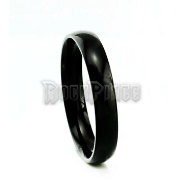 BLACK GLOSSY STEEL RING - gyűrű / 3 mm széles