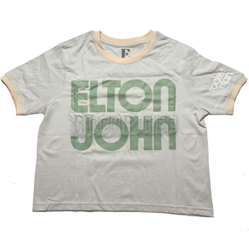 Elton John - Retro Text Ringer - női crop top - EJCT25LS