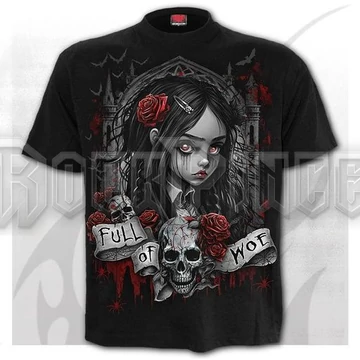 FULL OF WOE - Front Print T-Shirt Black - D112M121