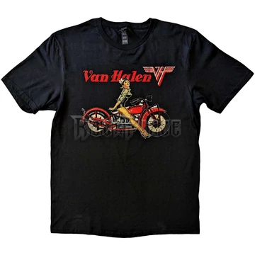 Van Halen - Pin-up Motorcycle - Unisex Póló - VHTS21MB