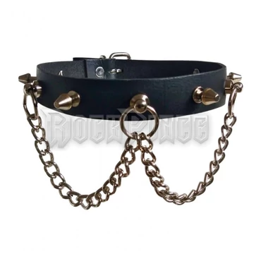 BŐR NYAKÖRV - Choker Killer Studs &amp;amp; Chains - LDGN361
