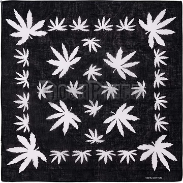 Black &amp;amp; With Cannabis - kendő/bandana