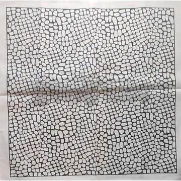 BLACK WHITE REPTILE SKIN BANDANA - kendő/bandana