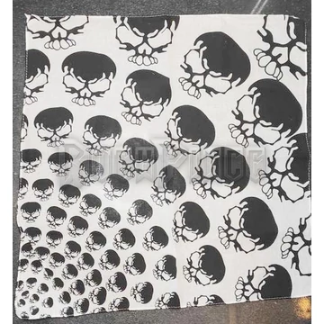 BLACK  WHITE SKULLS BANDANA - kendő/bandana